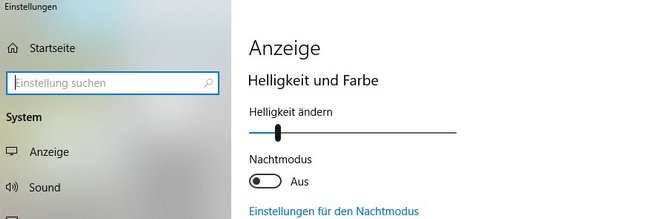 Helligkeitseinstellung