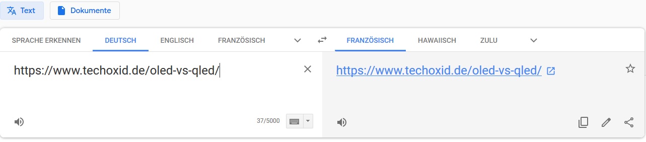 Komplette Webseite in Google Übersetzer 